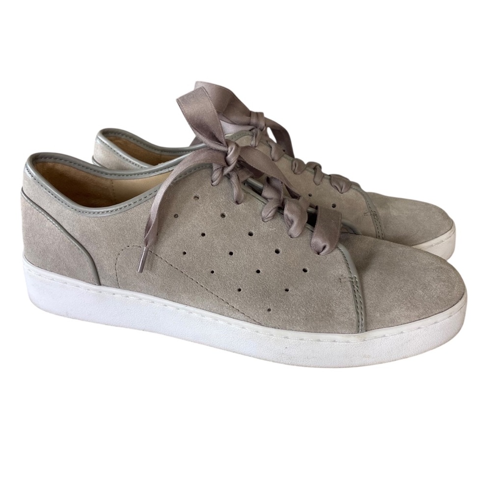 Vionic Keke Suede Sneakers Shoes Satin Laces Gray 8.5